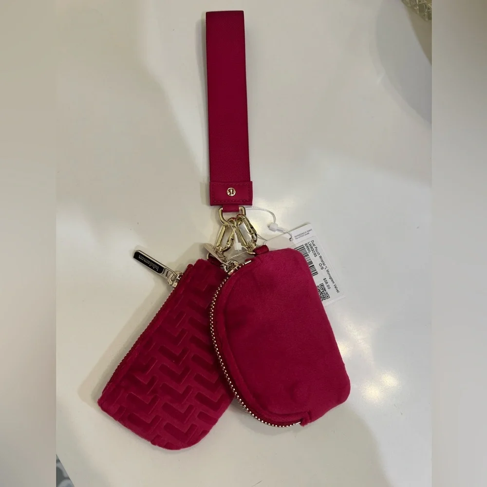 Lululemon Dual Pouch Monogram Velvet Wristlet - Picture 1 of 4